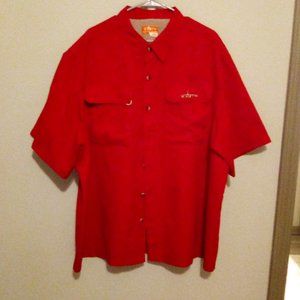Habit Men Short Sleeve Fishing Shirt 2XL Red Vented UPF 40+